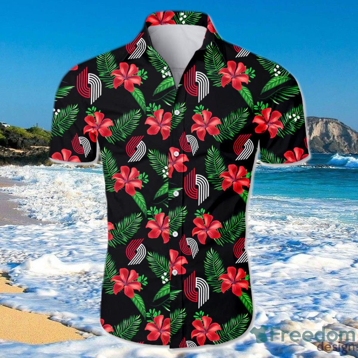 Portland Trail Blazers Hawaiian Shirt For Men And Women Small Flowers Product Photo 1