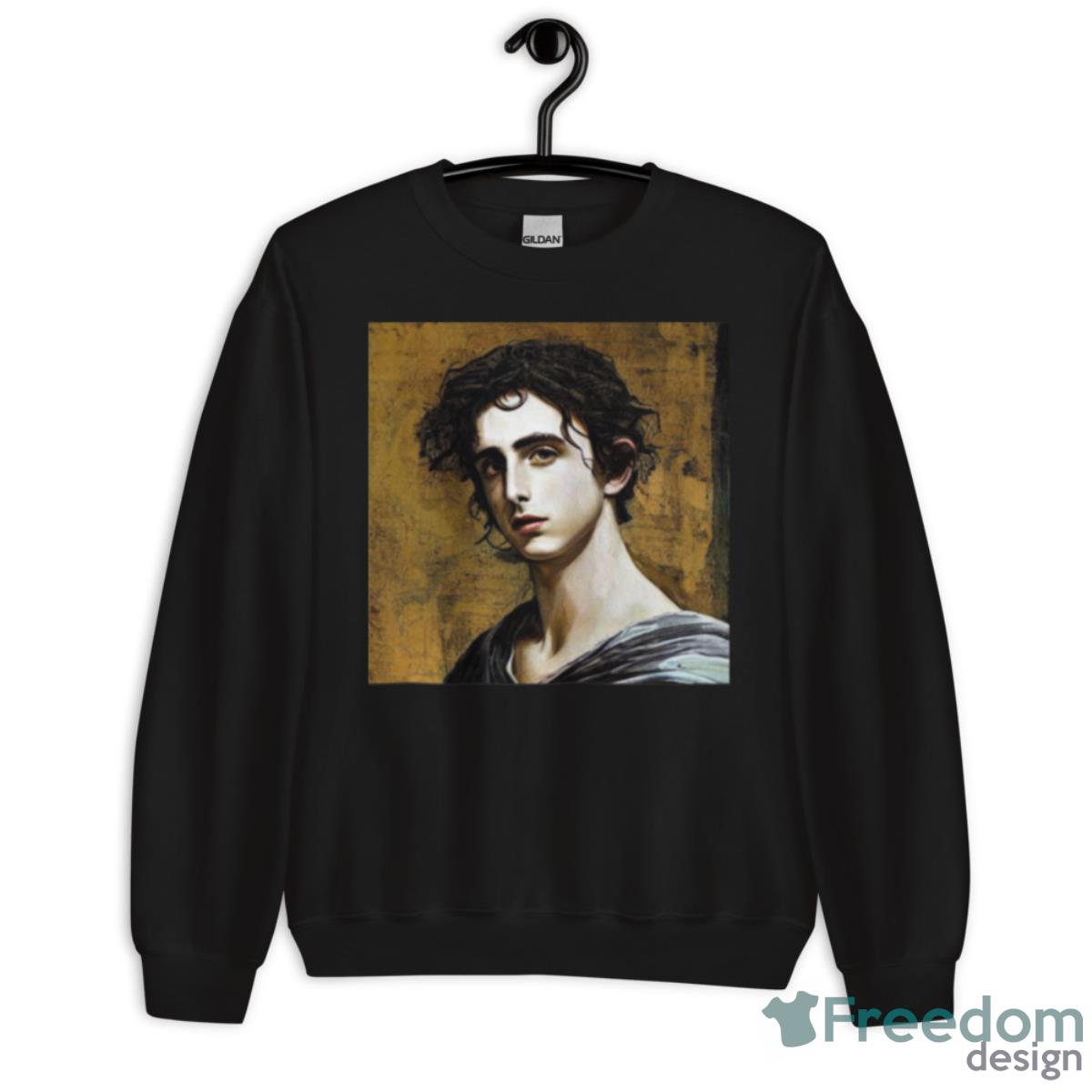 Portrait Of Timothée Chalamet Painting By Michelangelo Da Vinci Shirt - Unisex Crewneck Sweatshirt