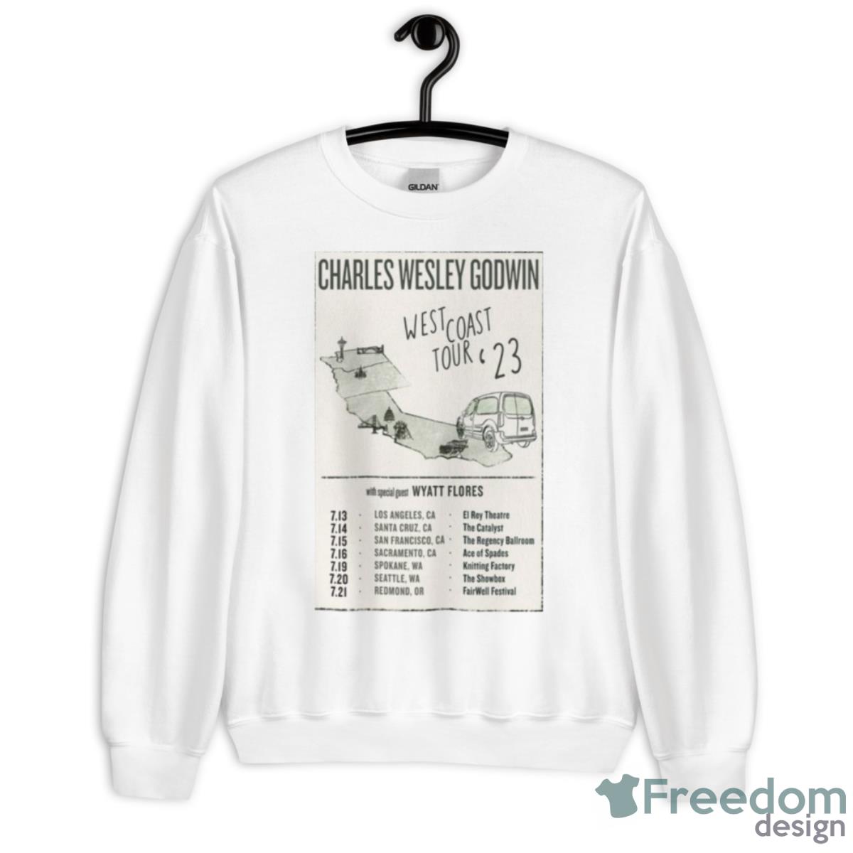 Poster Charles Wesley Godwin 2023 West Coast Tour Shirt - Unisex Heavy Blend Crewneck Sweatshirt