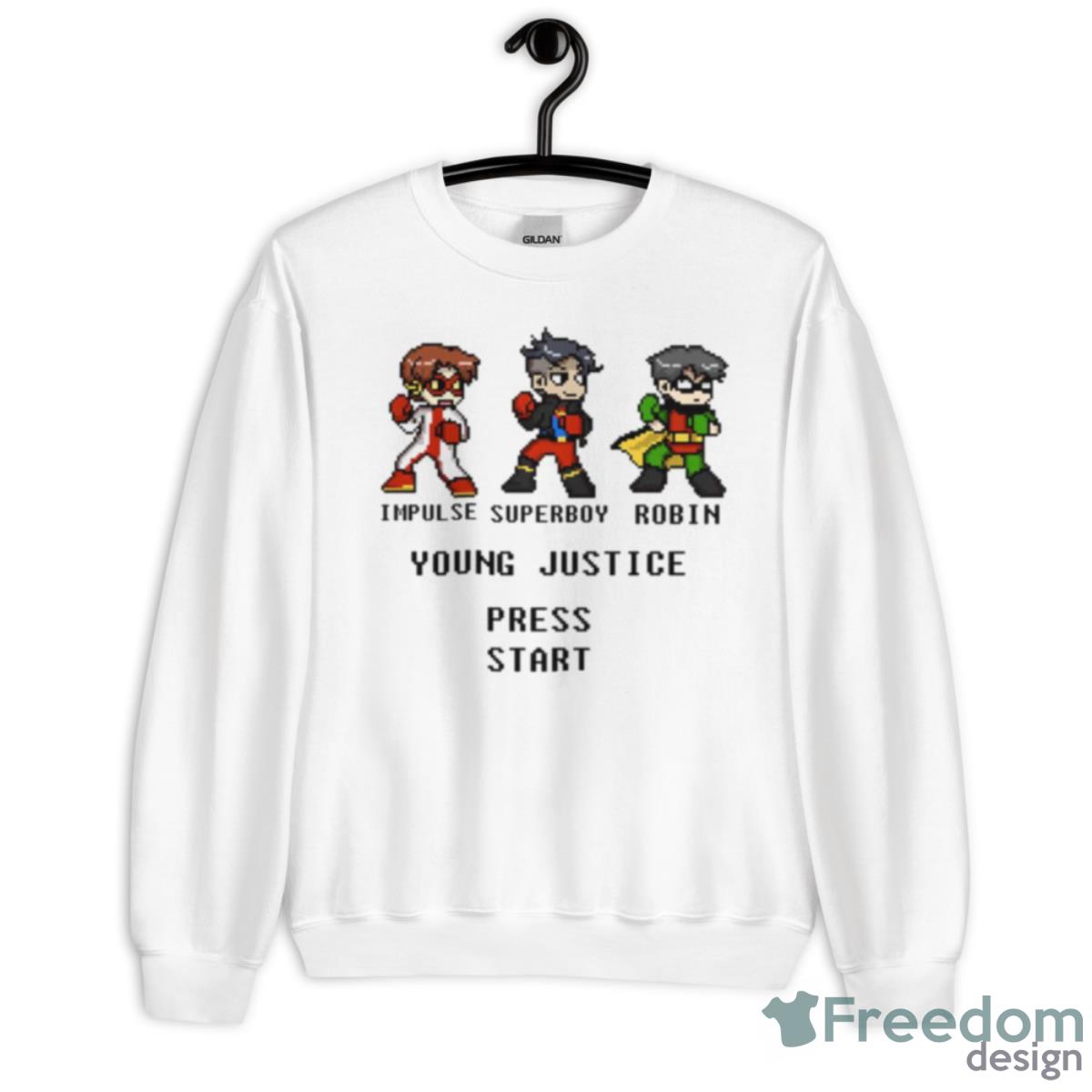 Press Start Game Young Justice Go Shirt - Unisex Heavy Blend Crewneck Sweatshirt