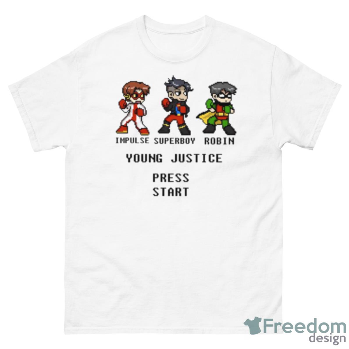 Press Start Game Young Justice Go Shirt - 500 Men’s Classic Tee Gildan