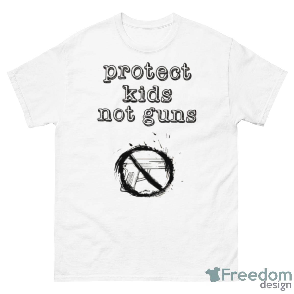 Protect Kids Not Guns Vintage Font Black Text Shirt - 500 Men’s Classic Tee Gildan