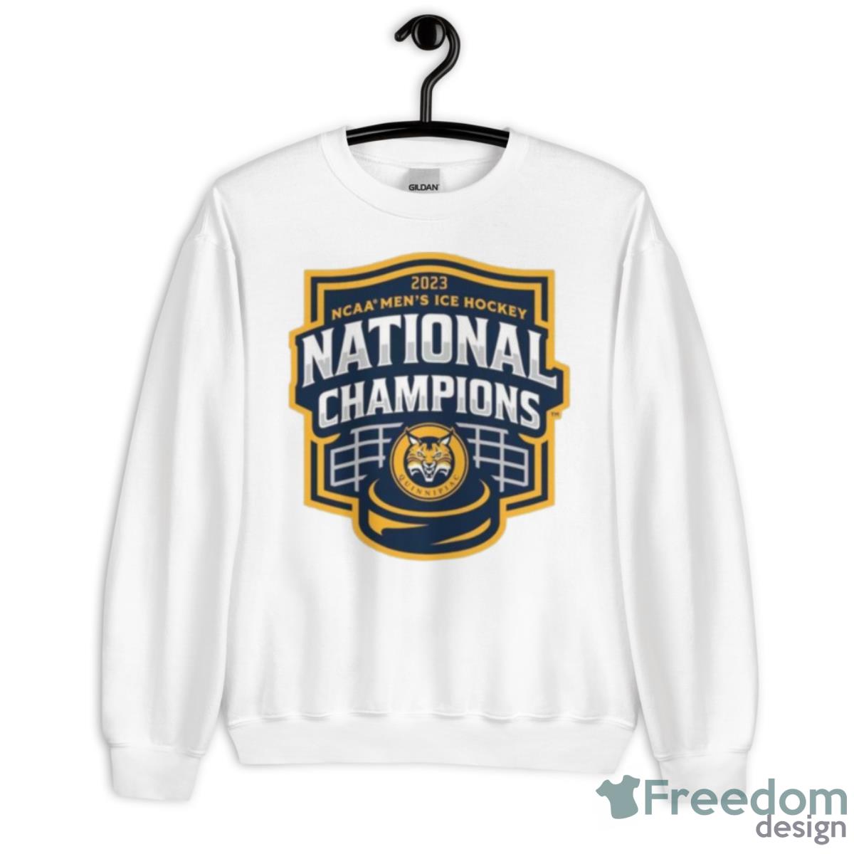 Quinnipiac Bobcats 2023 NCAA Men’s Ice Hockey National Champions Perfect Shirt - Unisex Heavy Blend Crewneck Sweatshirt