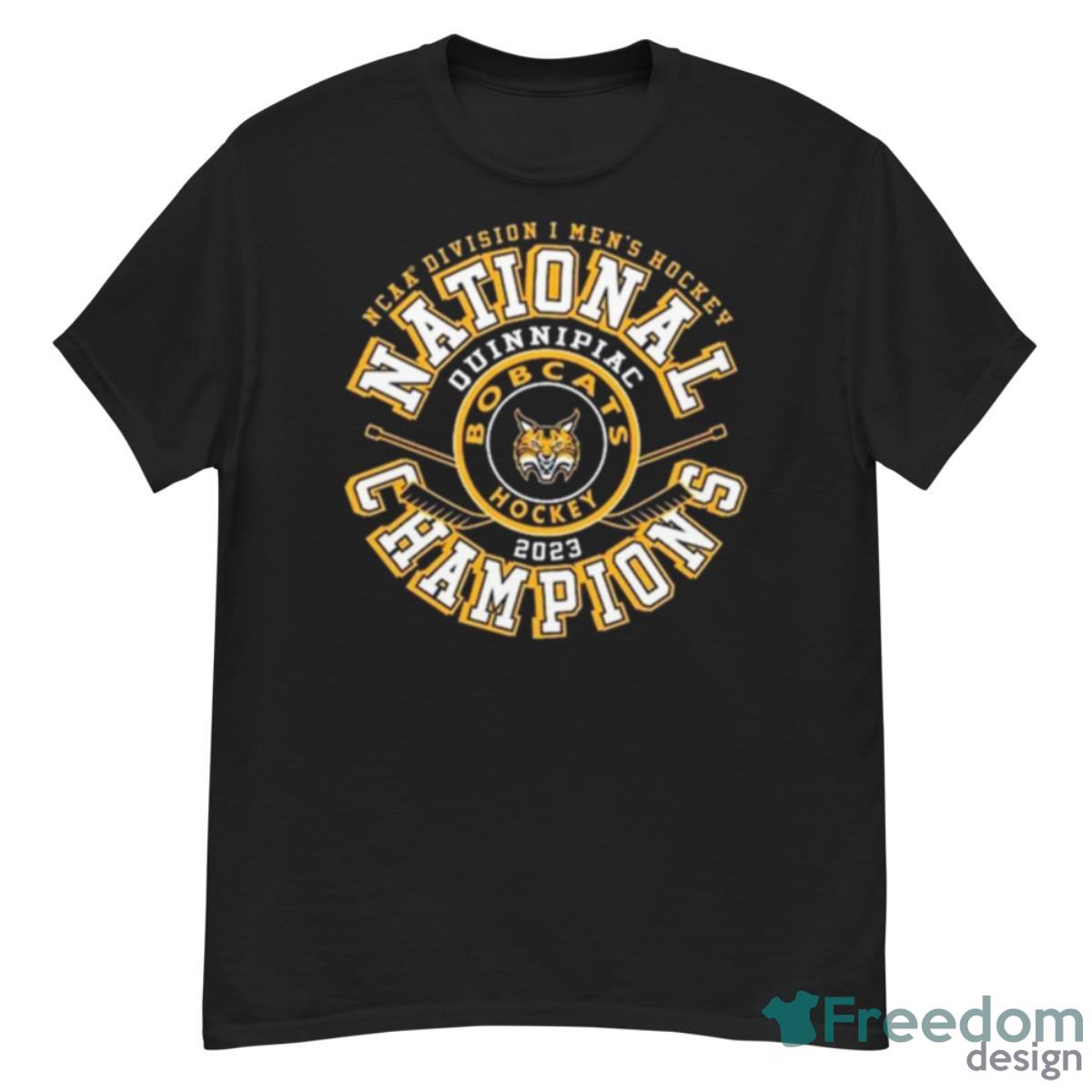 Quinnipiac Bobcats 2023 NCAA Men’s Ice Hockey National Champions Top Rung Shirt - G500 Men’s Classic T-Shirt