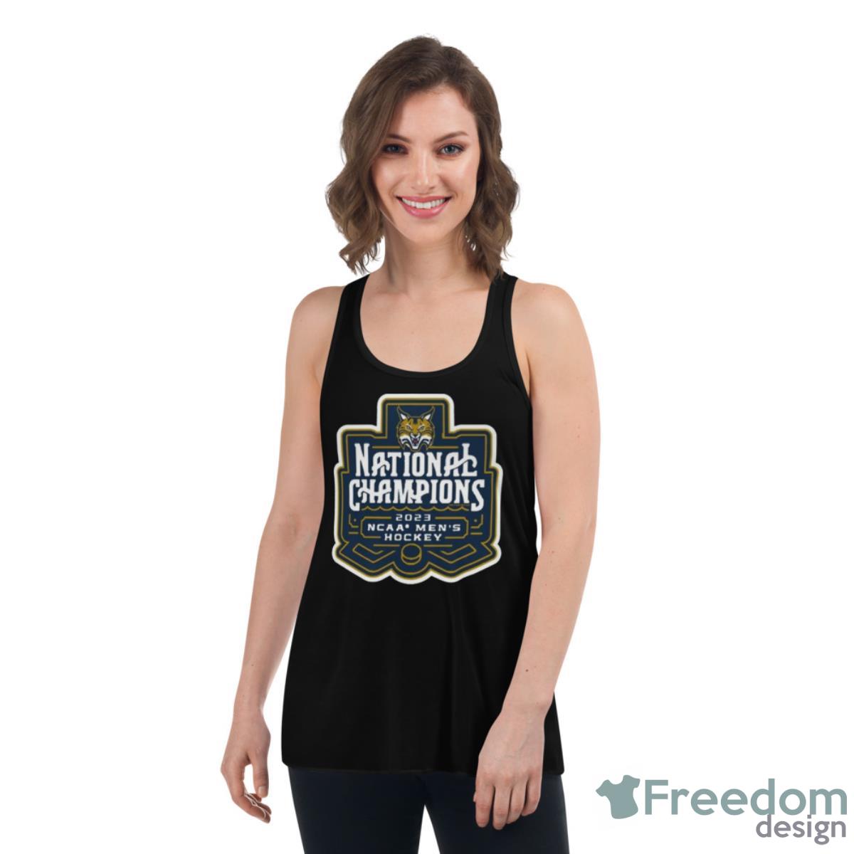 Quinnipiac Bobcats National Champions 2023 NCAA Men’s Hockey Shirt - Womens Flowy Racerback Tank Quinnipiac Bobcats National Champions 2023 NCAA Men’s Hockey Shirt - Womens Flowy Racerback Tank