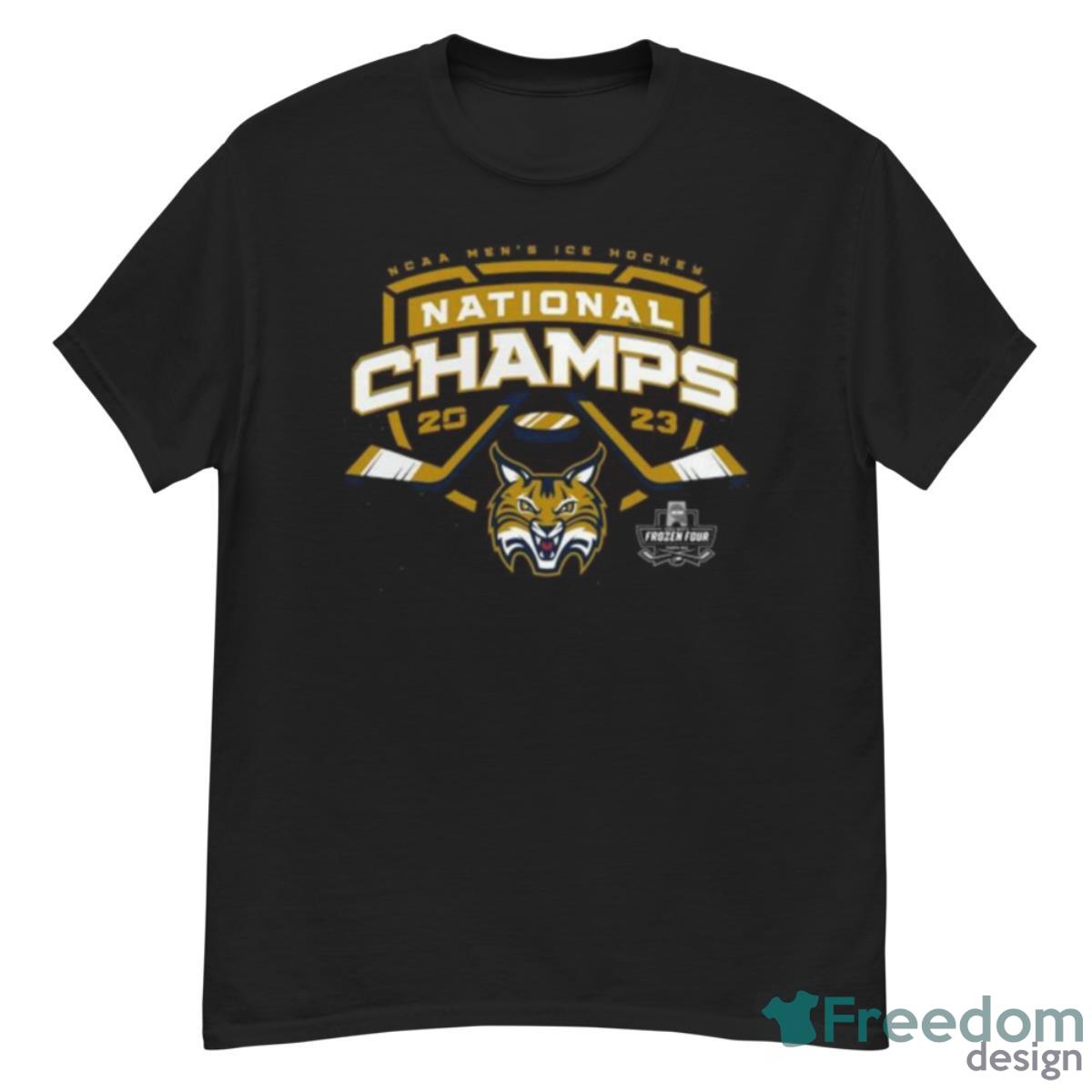 Quinnipiac Bobcats NCAA Men’s Ice Hockey National Champions 2023 Shirt - G500 Men’s Classic T-Shirt