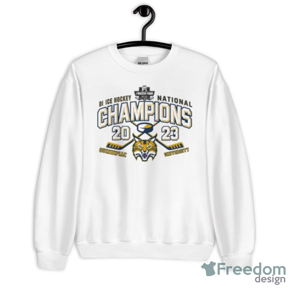 Quinnipiac University 2023 DI Men’s Ice Hockey National Champions Shirt - Unisex Heavy Blend Crewneck Sweatshirt