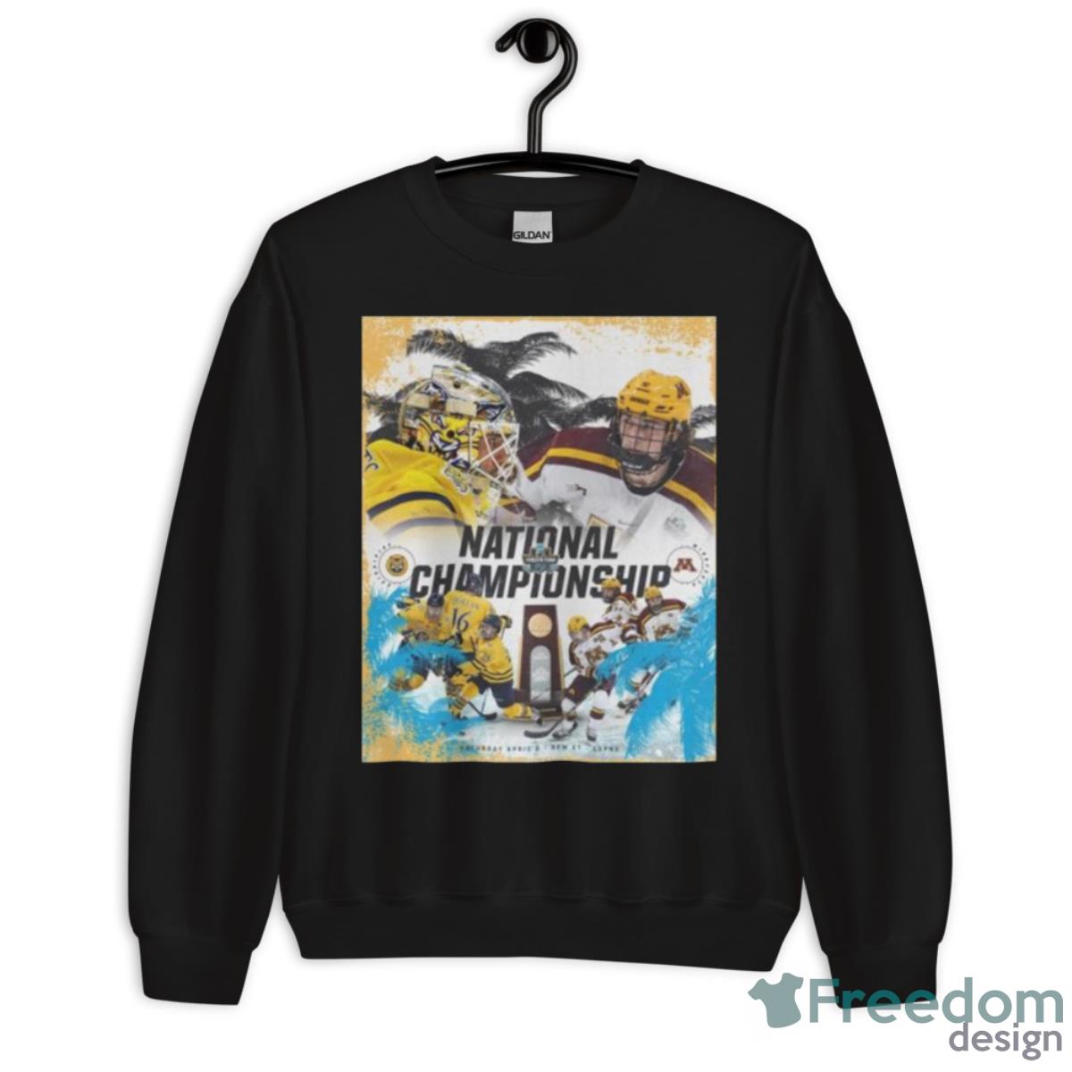 Quinnipiac University Bobcats Vs Minnesota Golden Ghophers Men’s Ice Hockey National Championship 2023 Shirt - Unisex Crewneck Sweatshirt Quinnipiac University Bobcats Vs Minnesota Golden Ghophers Men’s Ice Hockey National Championship 2023 Shirt - Unisex Crewneck Sweatshirt