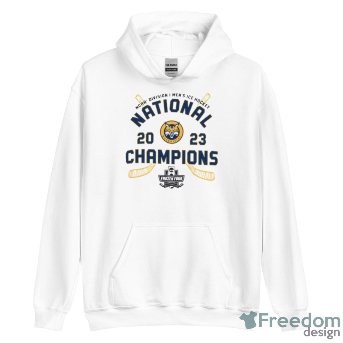 Quinnipiac University NFL Hockey National Champions 2023 Shirt - Unisex Heavy Blend Hooded Sweatshirt