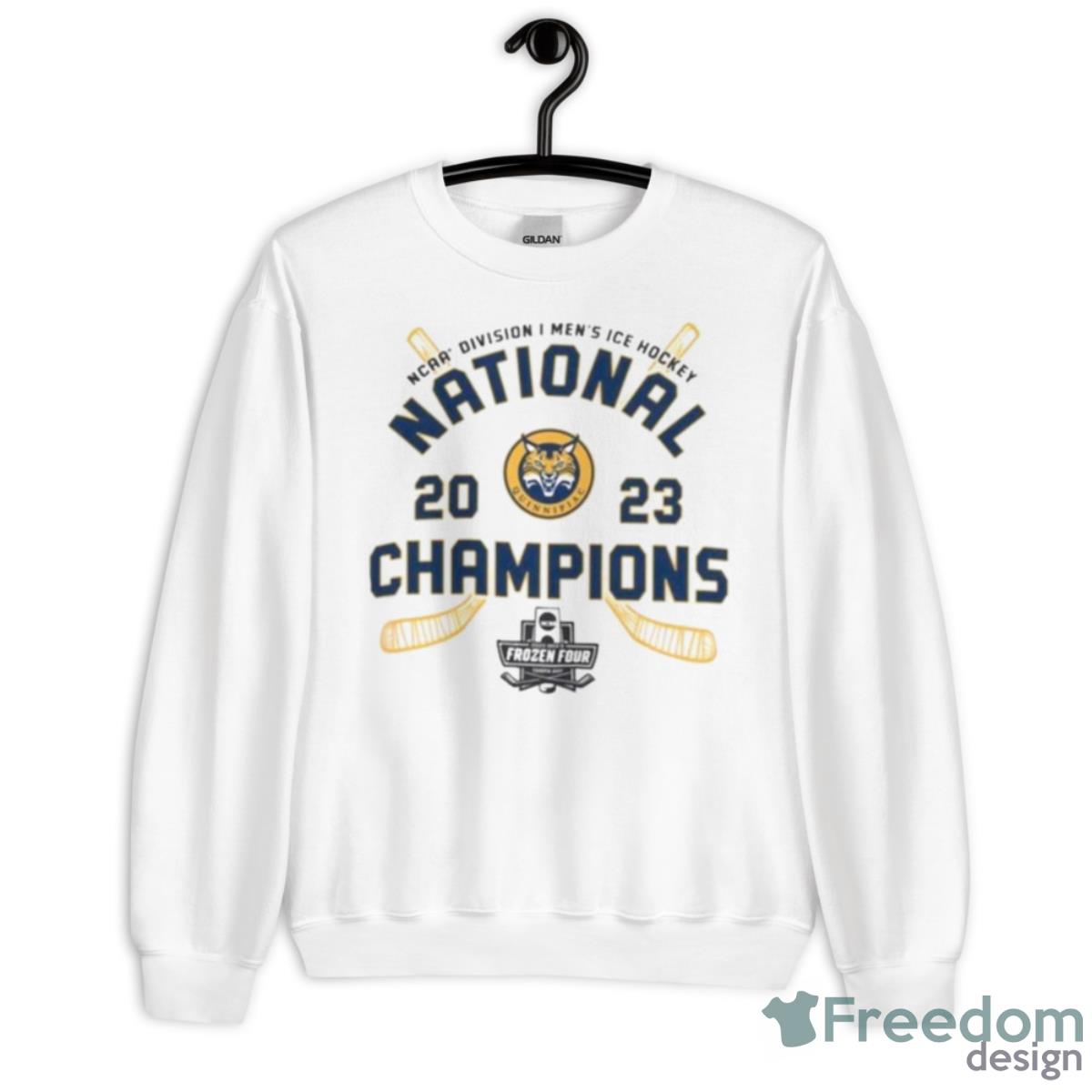 Quinnipiac University NFL Hockey National Champions 2023 Shirt - Unisex Heavy Blend Crewneck Sweatshirt