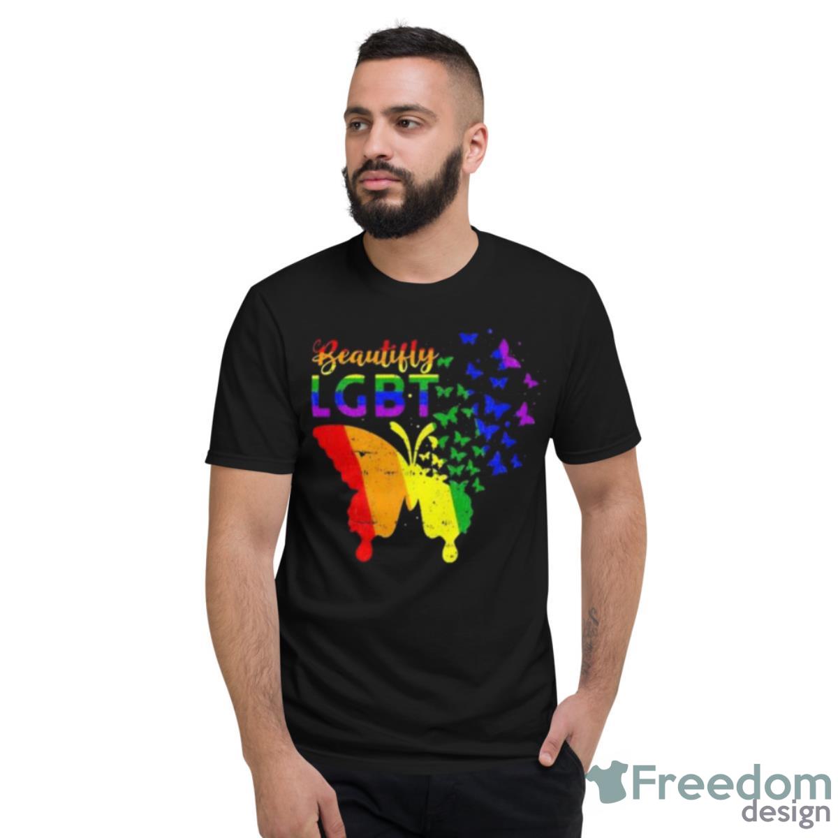 Rainbow Flag Butterfly LGBT 2023 Shirt - Short Sleeve T-Shirt