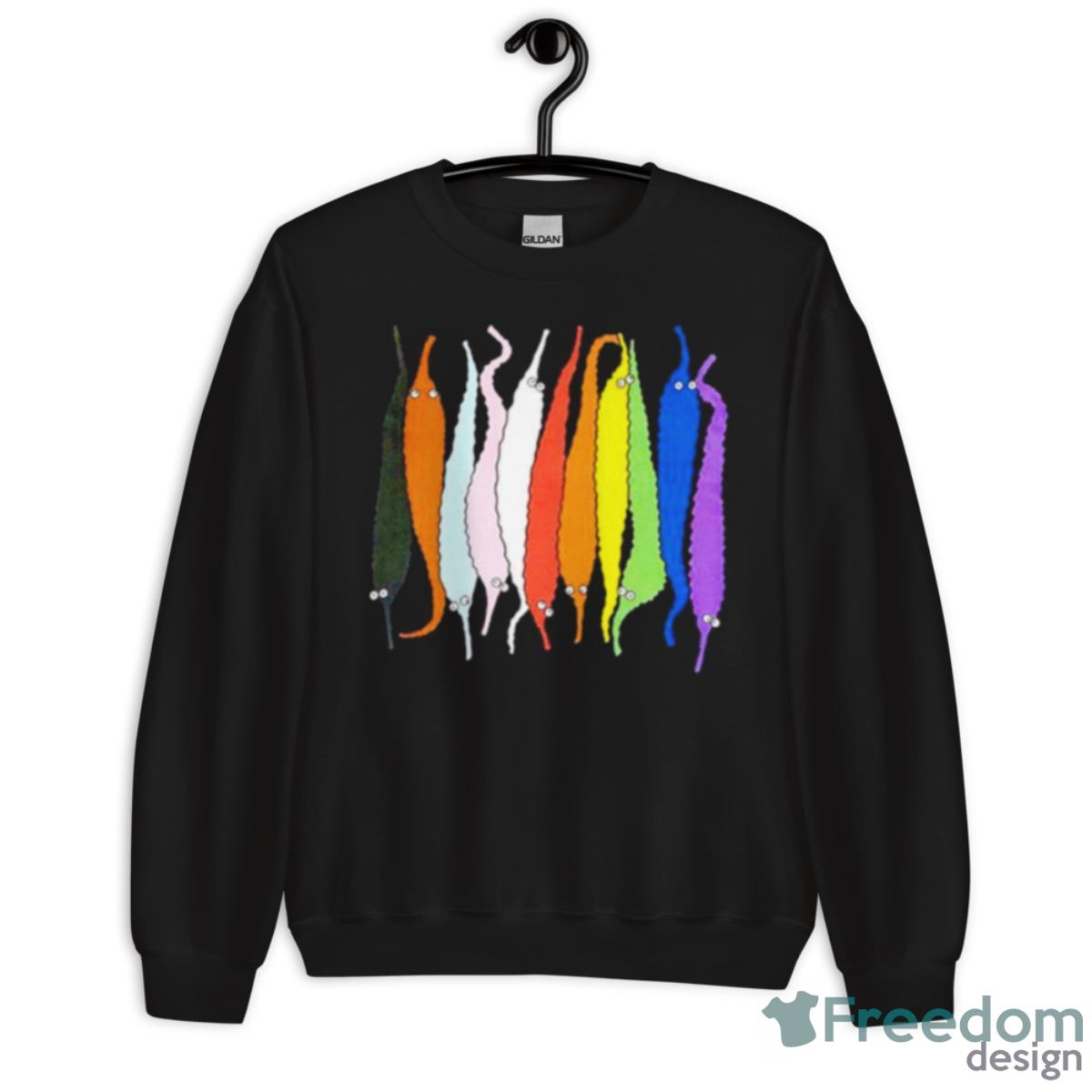 Rainbow Squiggle Worms Shirt - Unisex Crewneck Sweatshirt