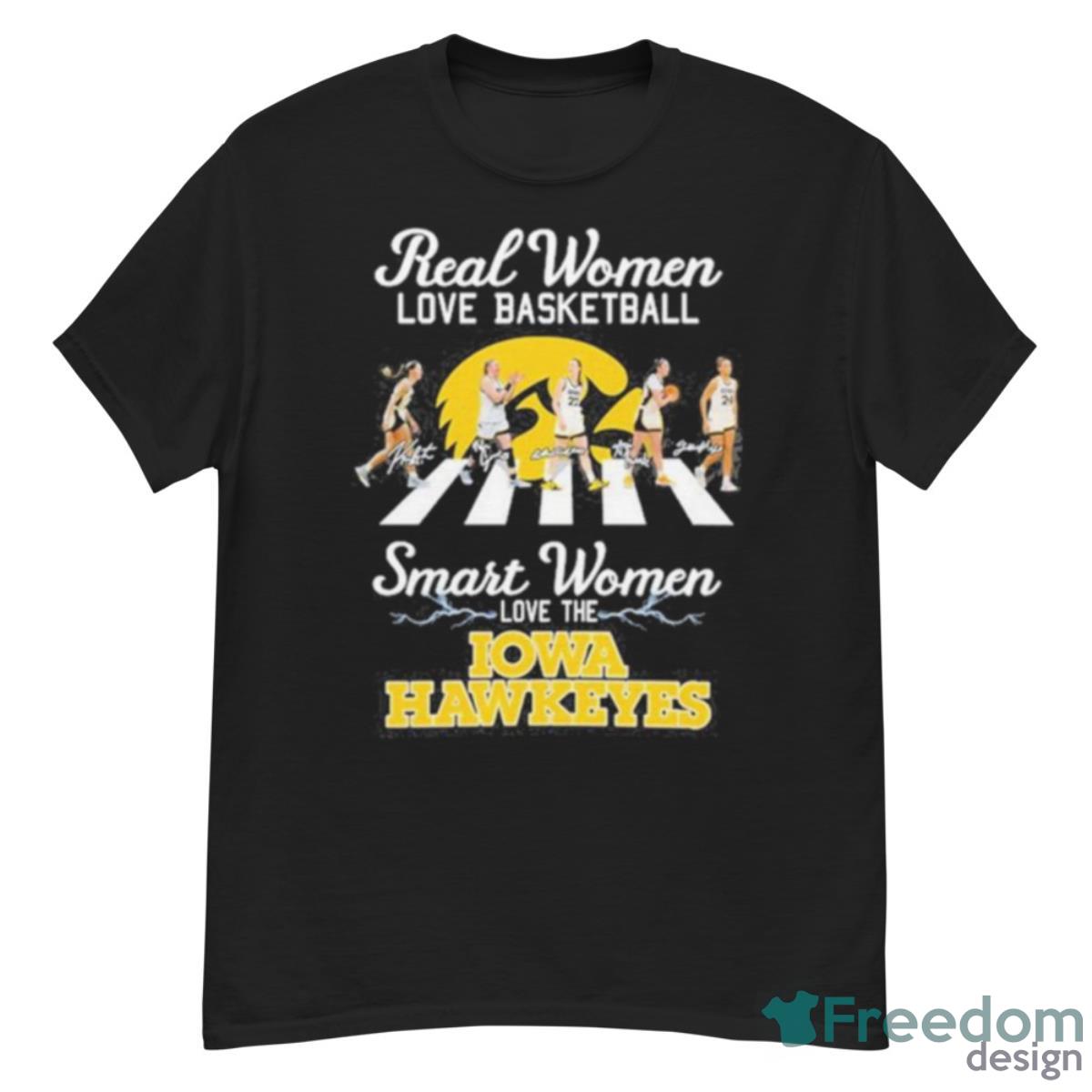 Real Women Love Basketball Smart Women Love Iowa Hawkeyes Abbey Road Signatures Shirt - G500 Men’s Classic T-Shirt