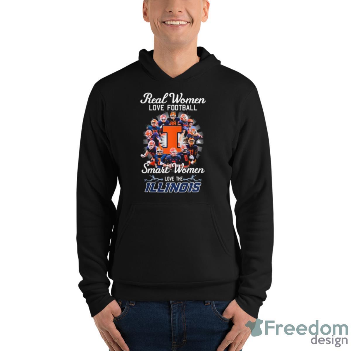 Real Women Love Basketball Teams Smart Women Love The Illinois Shirt image Real Women Love Basketball Teams Smart Women Love The Illinois Shirt - Unisex Fleece Pullover Hoodie