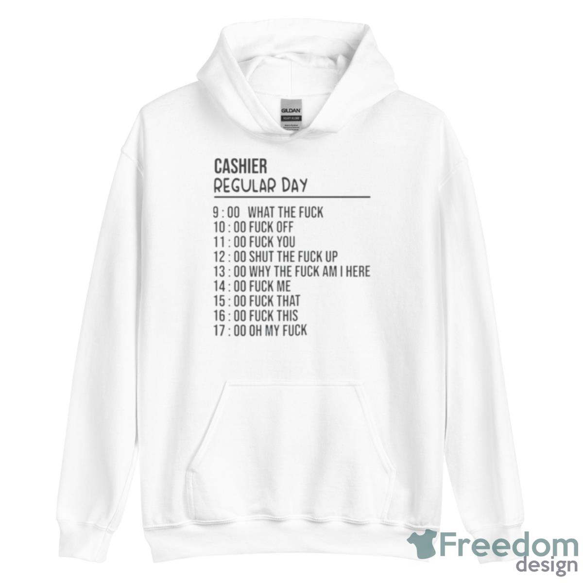 Regular Cashier Day Funny Cashier Shirt - Unisex Heavy Blend Hooded Sweatshirt