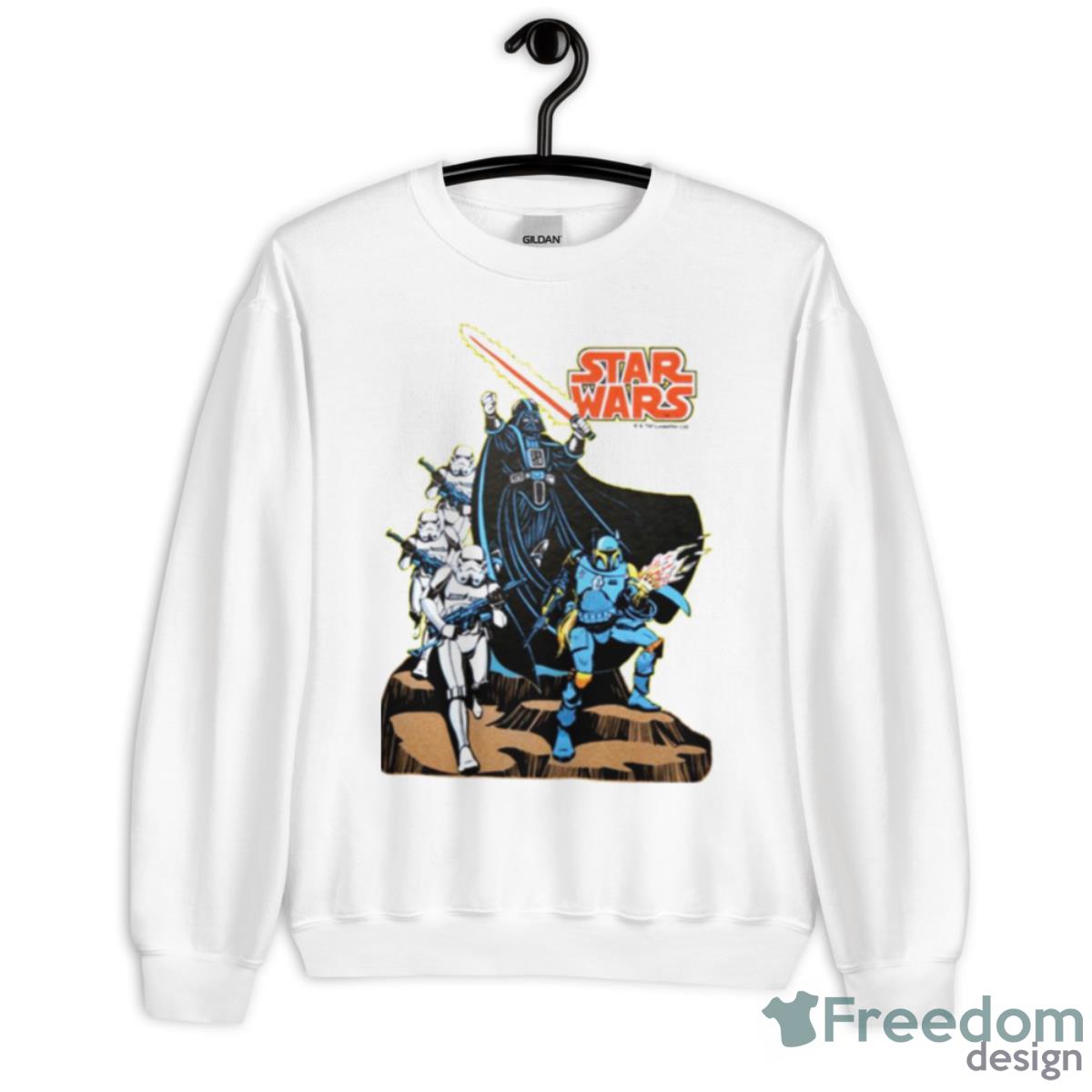 Retro Comic Darth Vader Star Wars Illustration Shirt - Unisex Heavy Blend Crewneck Sweatshirt