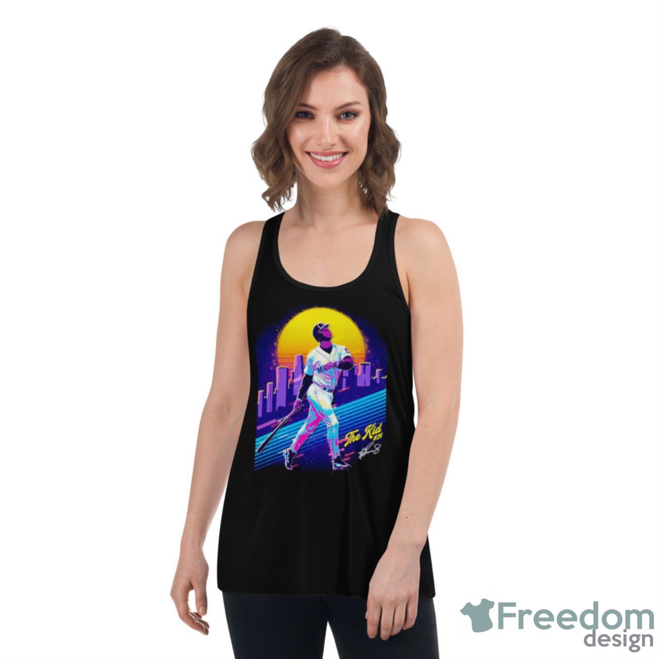 Retro Ken Griffey Jr The Kid Baseball Shirt - Womens Flowy Racerback Tank Retro Ken Griffey Jr The Kid Baseball Shirt - Womens Flowy Racerback Tank