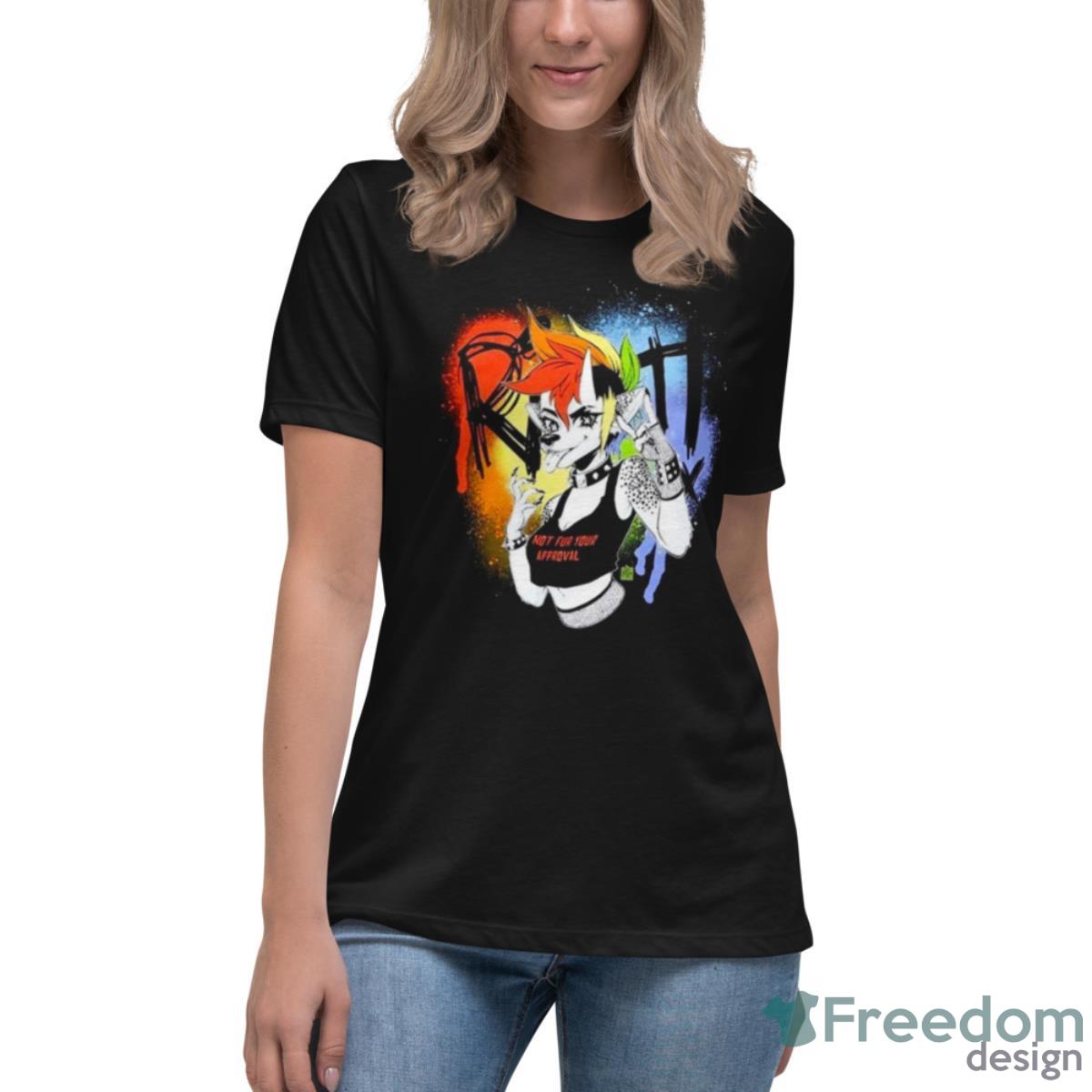 Riot Rainbow Jackal Shirt - Womens Relaxed Short Sleeve Jersey Tee Riot Rainbow Jackal Shirt - Womens Relaxed Short Sleeve Jersey Tee