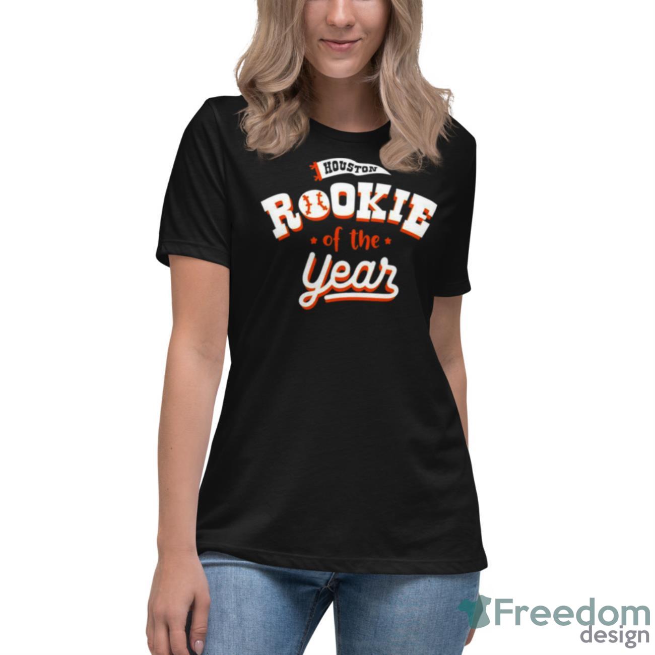 Rookie Of The Year Houston Baseball Shirt - Womens Relaxed Short Sleeve Jersey Tee Rookie Of The Year Houston Baseball Shirt - Womens Relaxed Short Sleeve Jersey Tee