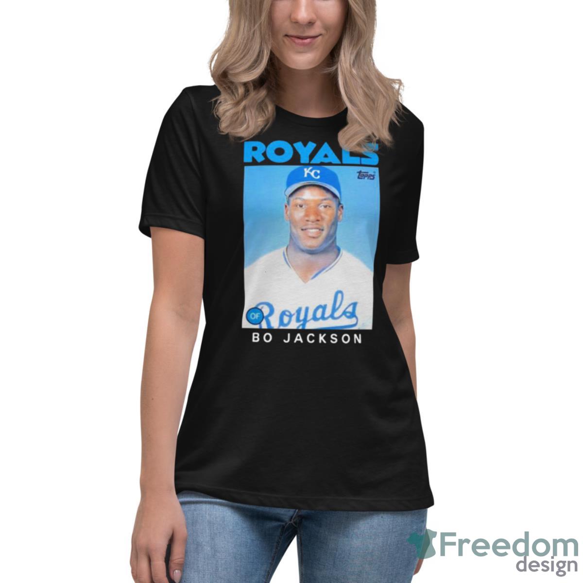 Royals Topps Bo Jackson Shirt - Womens Relaxed Short Sleeve Jersey Tee Royals Topps Bo Jackson Shirt - Womens Relaxed Short Sleeve Jersey Tee