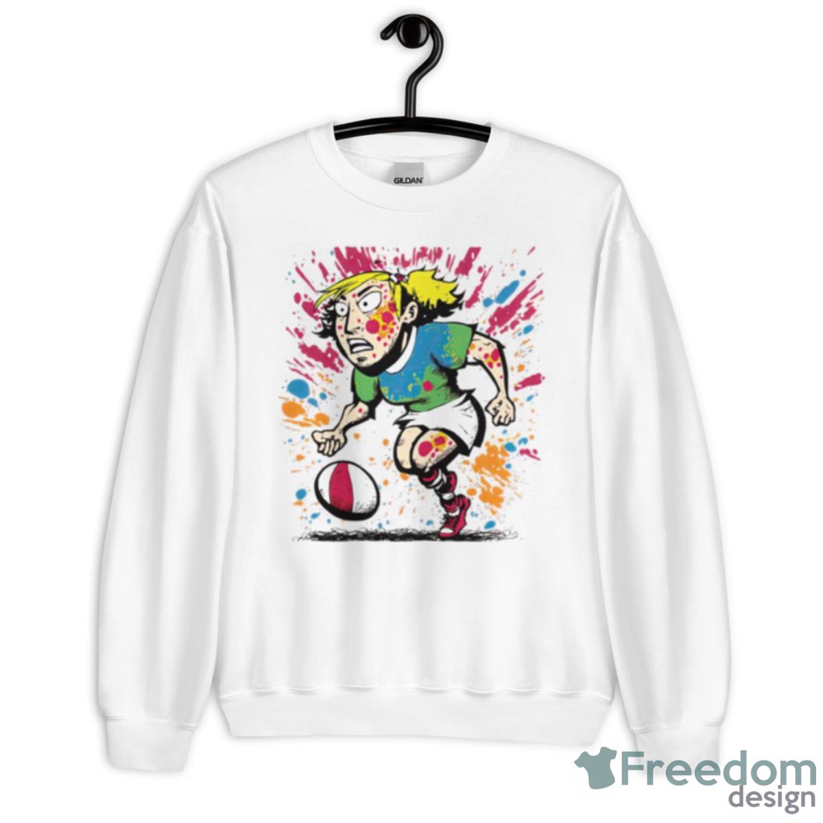 Rugby Player Graffiti Doodle Woman Shirt - Unisex Heavy Blend Crewneck Sweatshirt