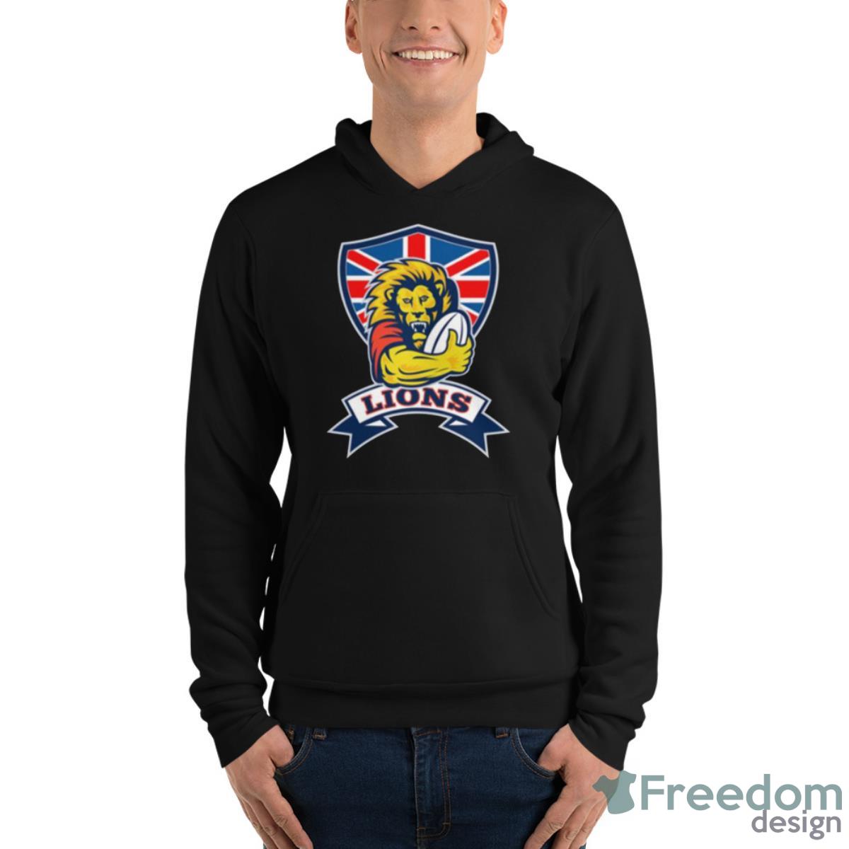 Rugby Player Lion With Ball Shirt - Unisex Fleece Pullover Hoodie Rugby Player Lion With Ball Shirt - Unisex Fleece Pullover Hoodie