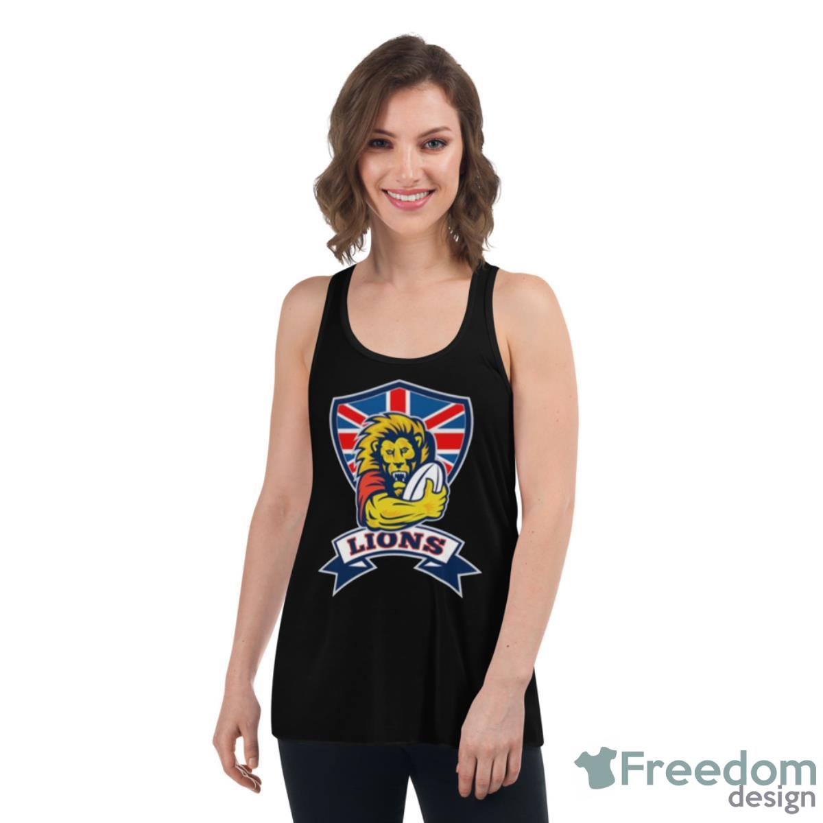 Rugby Player Lion With Ball Shirt - Womens Flowy Racerback Tank Rugby Player Lion With Ball Shirt - Womens Flowy Racerback Tank