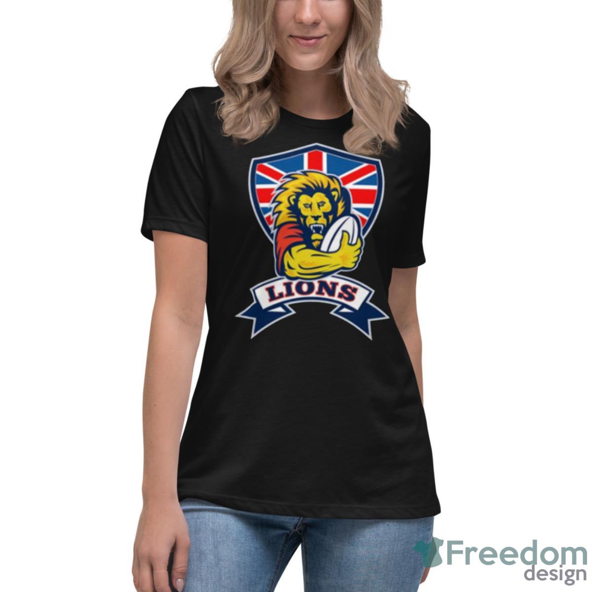 Rugby Player Lion With Ball Shirt - Womens Relaxed Short Sleeve Jersey Tee Rugby Player Lion With Ball Shirt - Womens Relaxed Short Sleeve Jersey Tee
