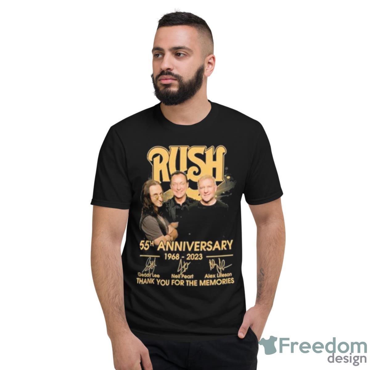 Rush 55th Anniversary 1968 – 2023 Thank You For The Memories Signatures Shirt - Short Sleeve T-Shirt