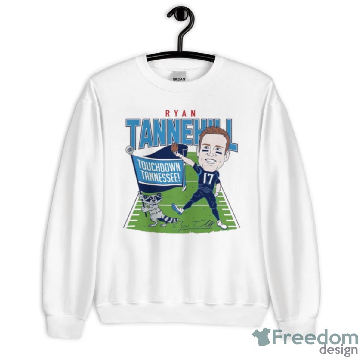 Ryan Tannehill Caricature Touchdown Tennessee Shirt - Unisex Heavy Blend Crewneck Sweatshirt