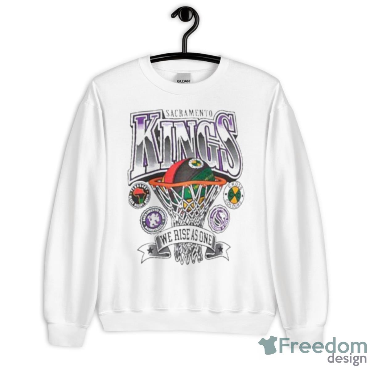 SAcramento Kings We Rise As One 2023 Shirt - Unisex Heavy Blend Crewneck Sweatshirt