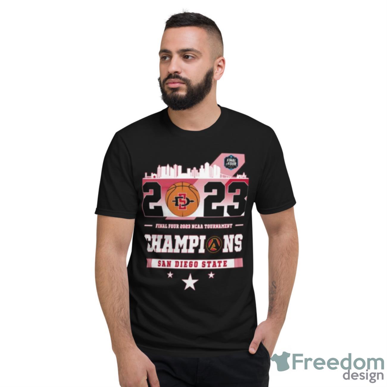 San Diego State Aztecs 2023 Final Four NCAA Tournament Champions Shirt - Short Sleeve T-Shirt