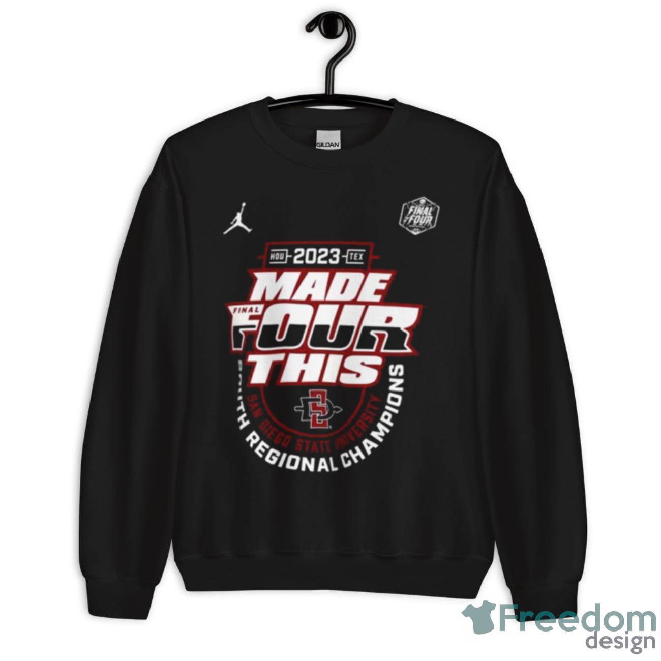 San Diego State Aztecs 2023 NCAA Men’s Basketball March Madness Final Four Regional Champions Locker Room Shirt - Unisex Crewneck Sweatshirt