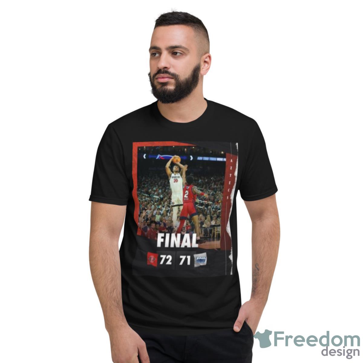 San Diego State Aztecs 72 71 Florida Atlantic Owls 2023 NCAA Men’s Basketball Final Four Matchup Final Score Shirt - Short Sleeve T-Shirt