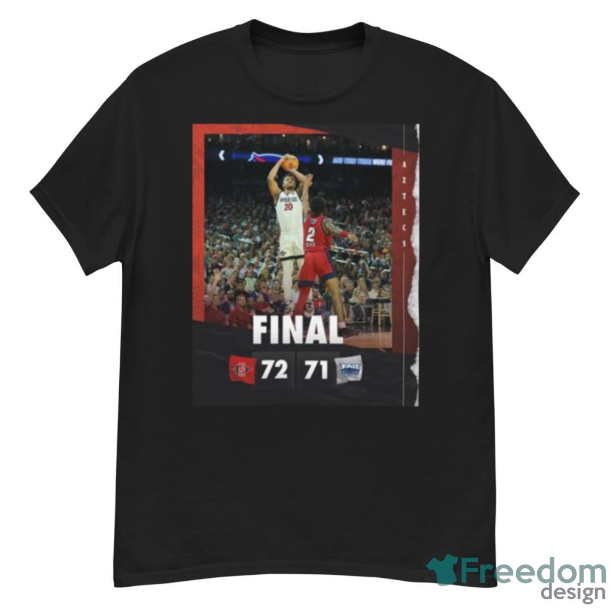 San Diego State Aztecs 72 71 Florida Atlantic Owls 2023 NCAA Men’s Basketball Final Four Matchup Final Score Shirt - G500 Men’s Classic T-Shirt