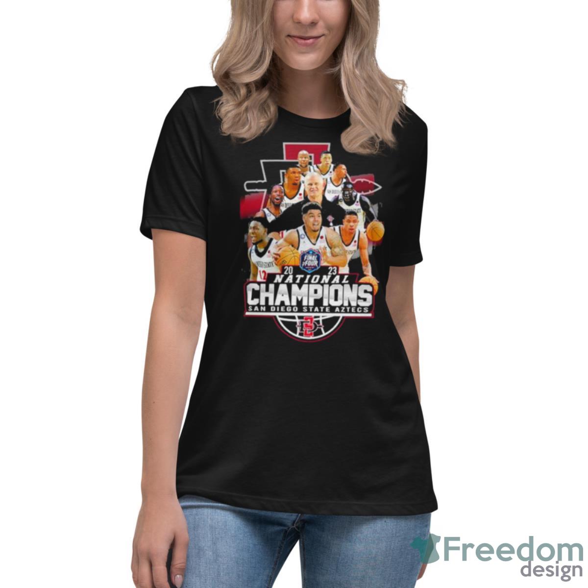 San Diego State Aztecs Team 2023 Division I Basketball National Champions Shirt - Womens Relaxed Short Sleeve Jersey Tee San Diego State Aztecs Team 2023 Division I Basketball National Champions Shirt - Womens Relaxed Short Sleeve Jersey Tee