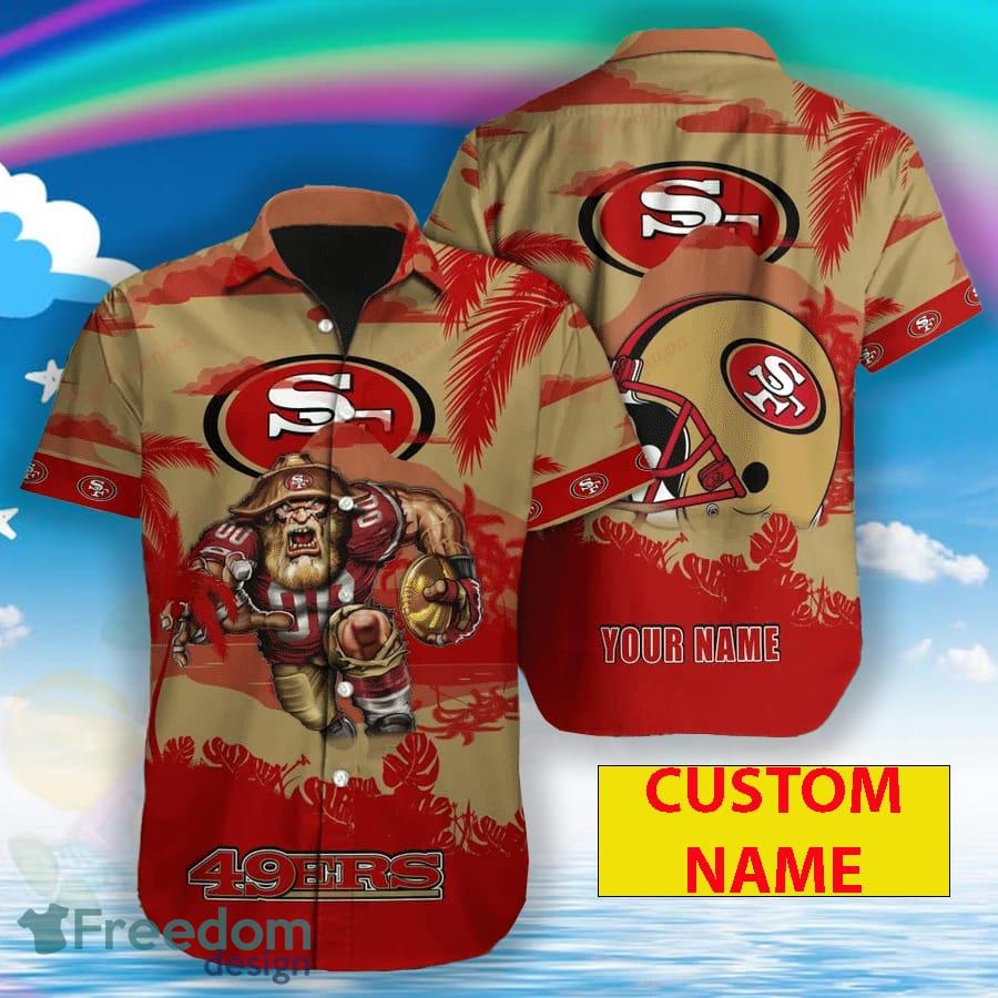 49ers Hawaiian Shirt Mascot Custom Name San Francisco 49ers Gift