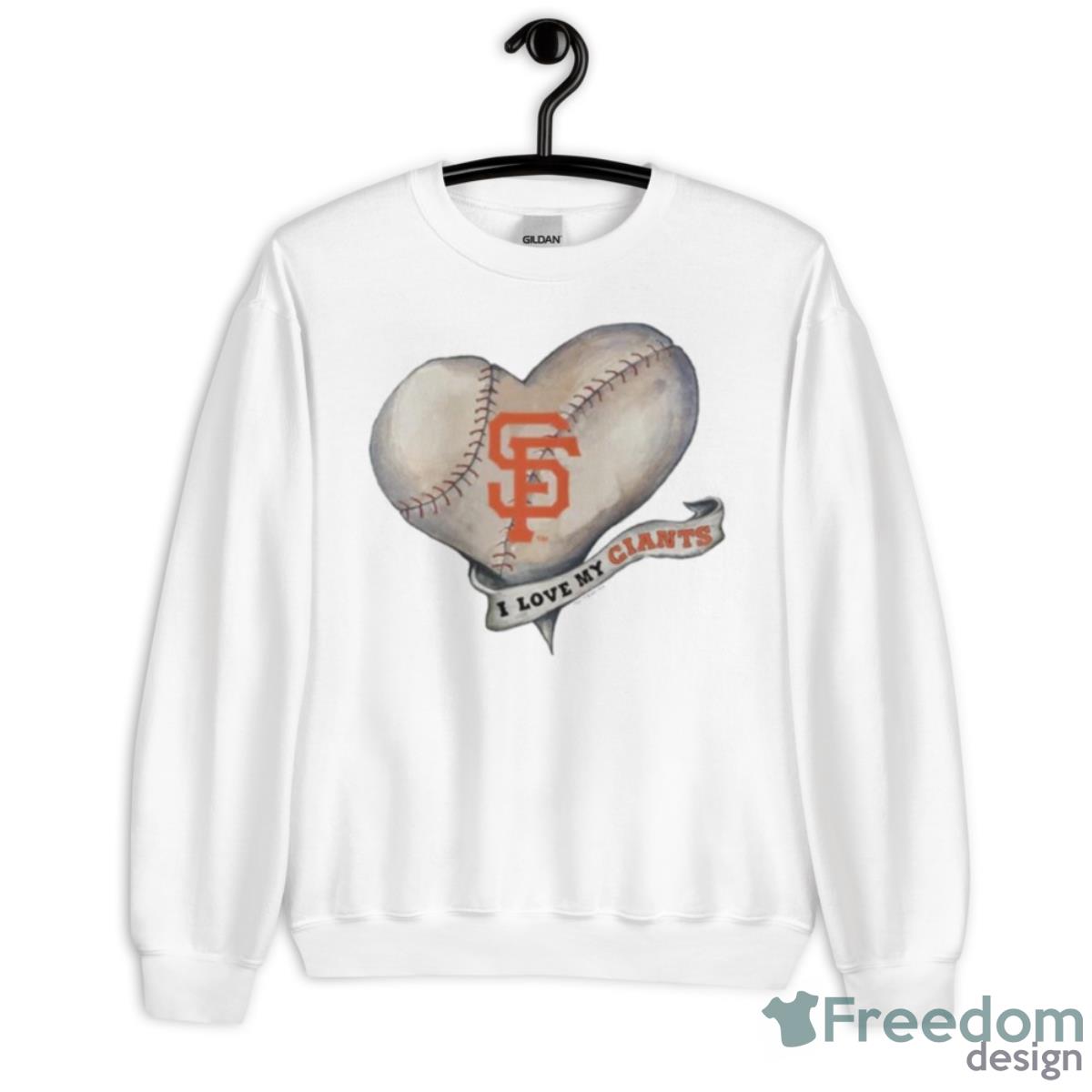 San Francisco Giants Baseball Heart Banner Shirt - Unisex Heavy Blend Crewneck Sweatshirt