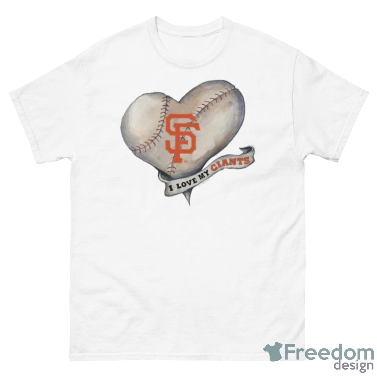 San Francisco Giants Baseball Heart Banner Shirt - 500 Men’s Classic Tee Gildan