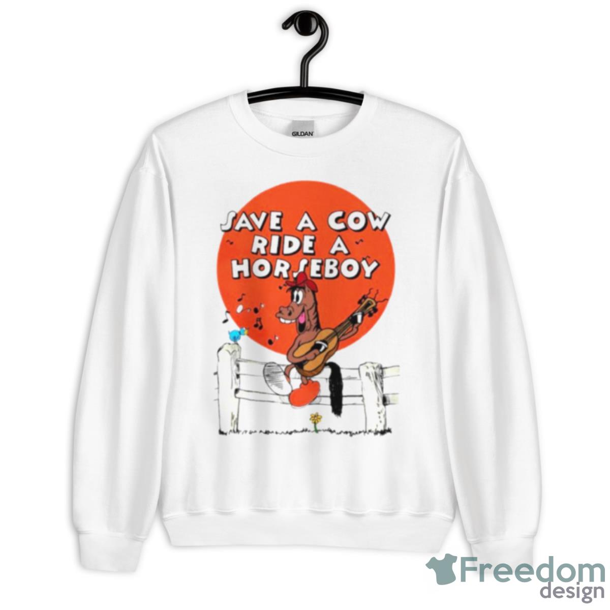 Save A Cow Ride A Horseboy Shirt - Unisex Heavy Blend Crewneck Sweatshirt