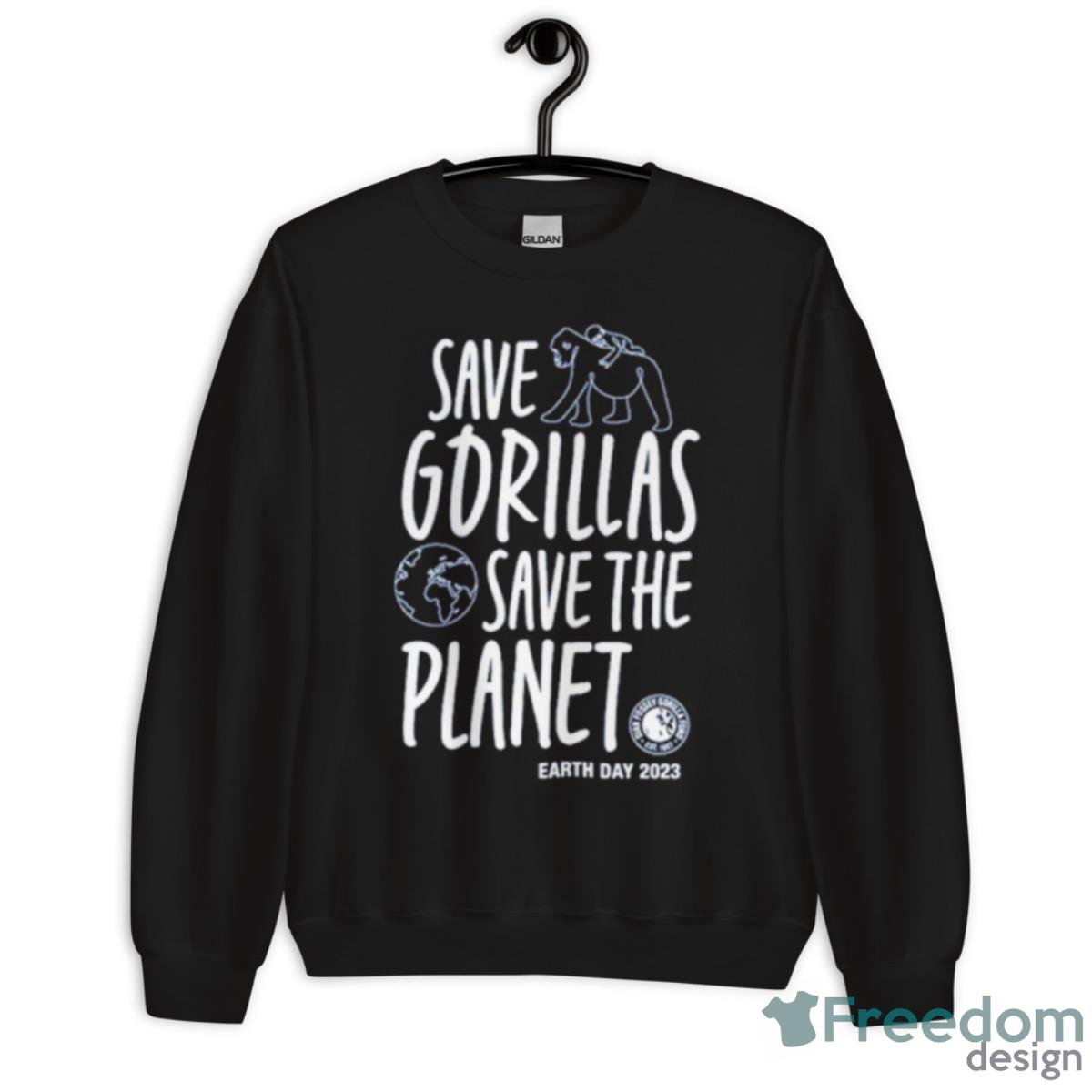 Save Gorillas Save The Planet Earth Day 2023 Shirt - Unisex Crewneck Sweatshirt