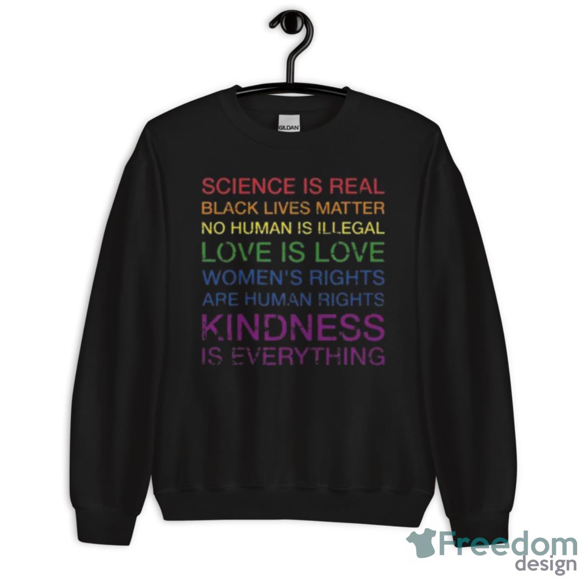 Science Love Human Rights In Rainbow Colors For Pride Month 2023 Shirt - Unisex Crewneck Sweatshirt