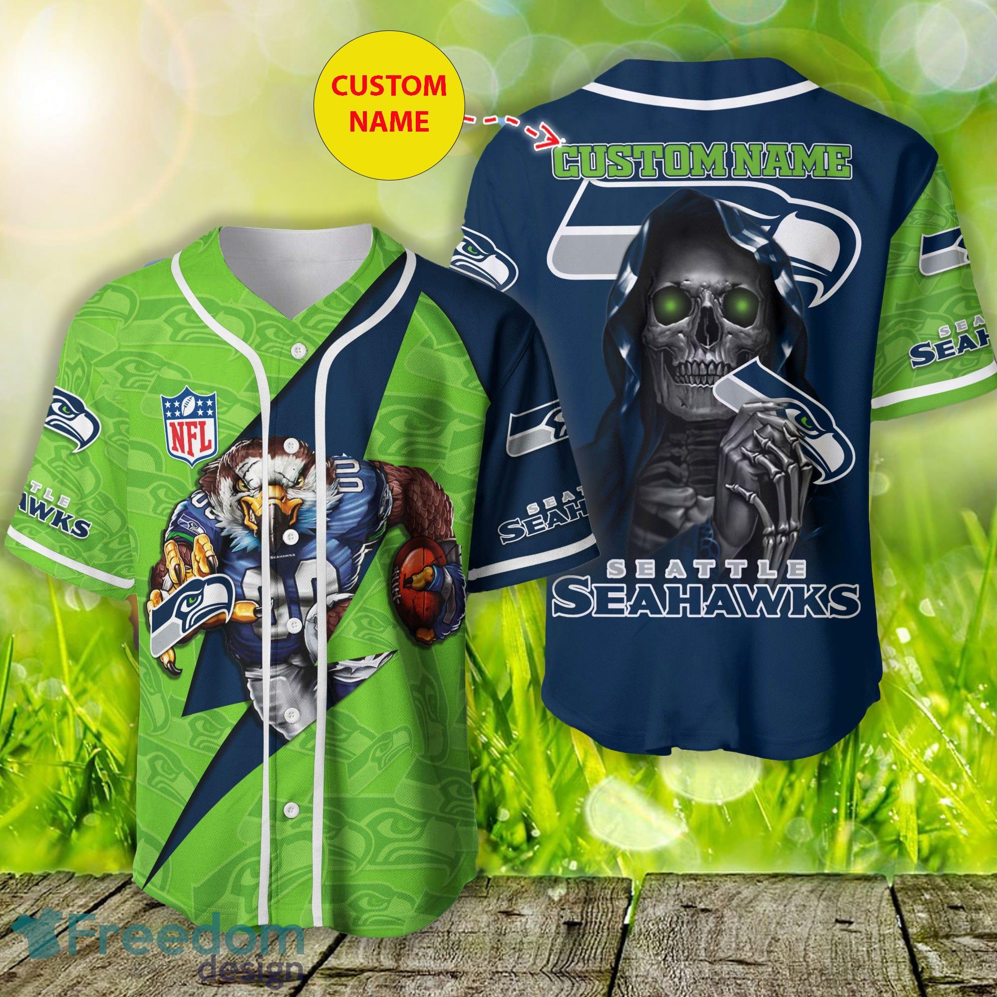 Seattle seahawks Custom Name And Number Baseball Jersey NFL Shirt