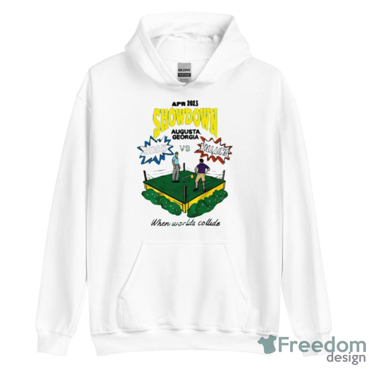 Showdown Augusta Georgia Heroes Vs Villains When Tours Shirt - Unisex Heavy Blend Hooded Sweatshirt