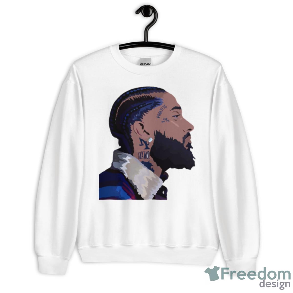 Side Profile With Eye Nipsey Hussle Shirt - Unisex Heavy Blend Crewneck Sweatshirt