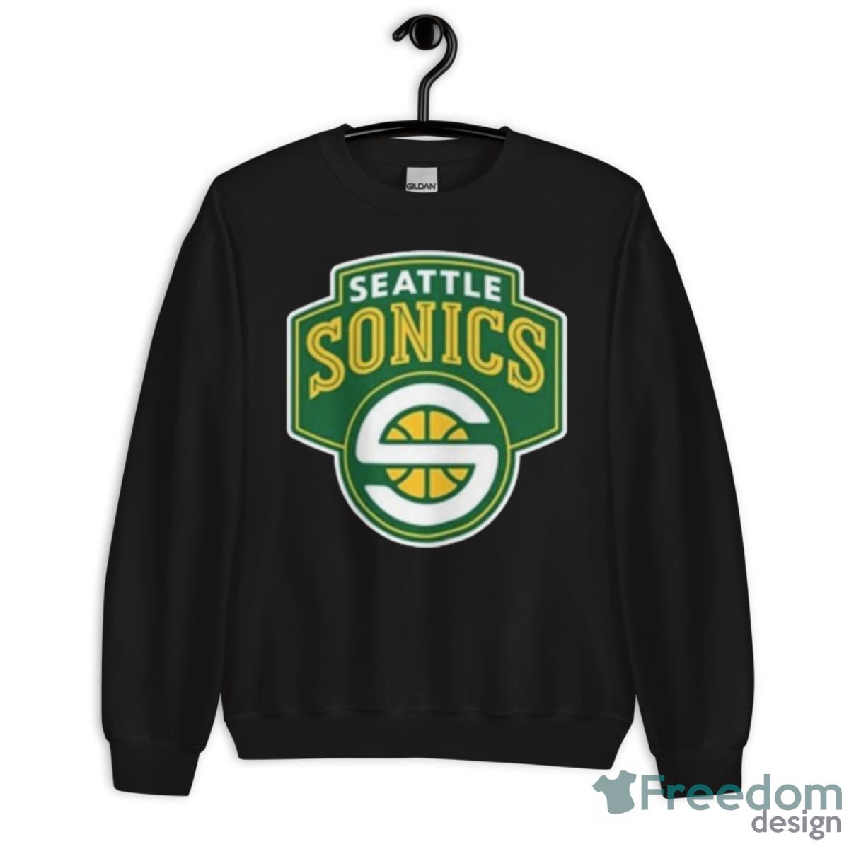 Seattle SuperSonics SONICS Sweatshirt Sweater Black Logo Athletic