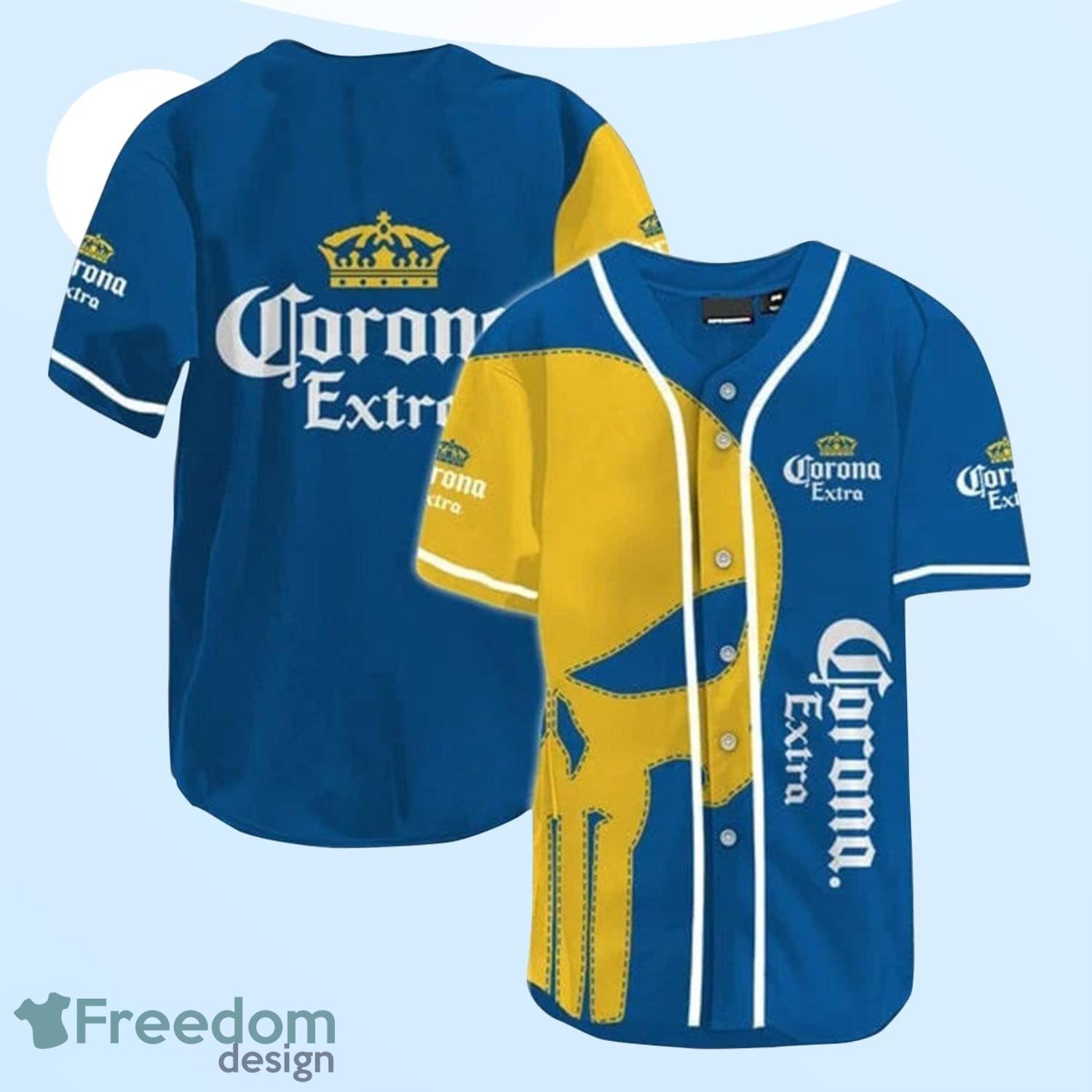 Skull Corona Beer Baseball Jersey For Men And Women Product Photo 1