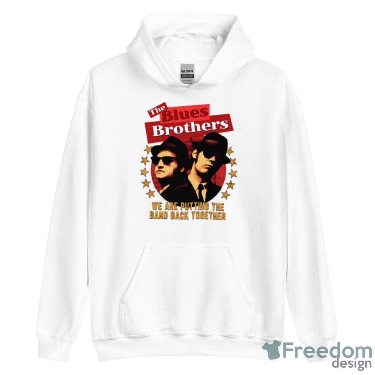 Slim Fit Creme Retro Wave The Blues Brothers Shirt - Unisex Heavy Blend Hooded Sweatshirt