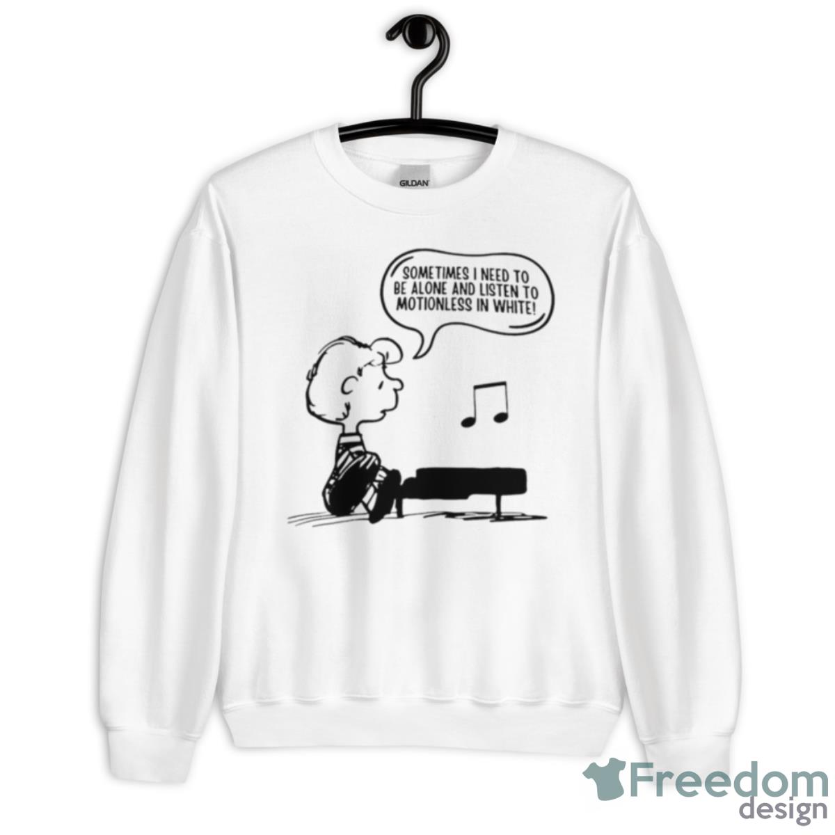 Snoopy Sometimes I Need To Be Alone And Listen To Motionless In White Shirt - Unisex Heavy Blend Crewneck Sweatshirt