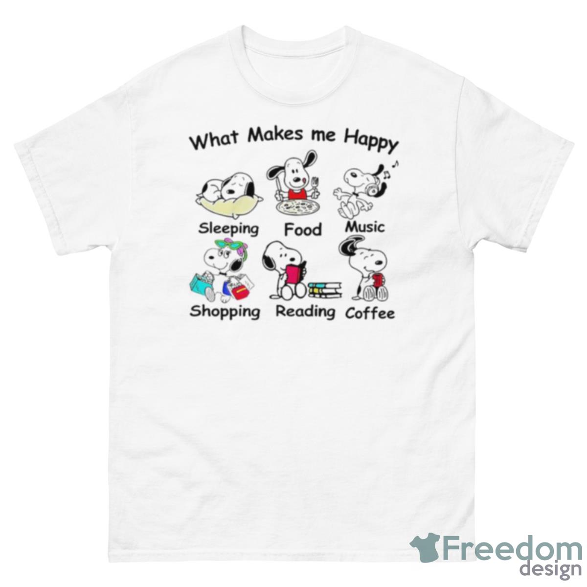 Snoopy What Makes Me Happy Shopping Reading Coffee Shirt - 500 Men’s Classic Tee Gildan